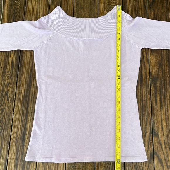 Jalouze lilac off the shoulder 3/4 sleeve sweater - Picture 4 of 10